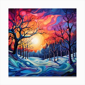 Winter Sunset Canvas Print