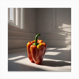 Red Pepper Isolated On White Canvas Print