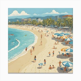 Barcelona Beach Canvas Print