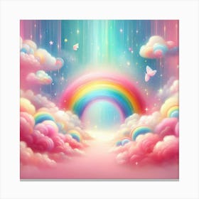 Rainbow And Clouds Canvas Print