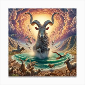 Horned Ram Canvas Print