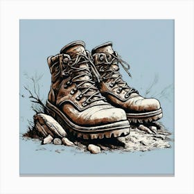 Hiking Boots Canvas Print