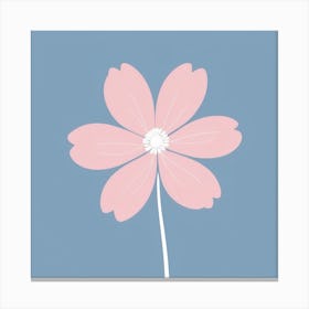 A White And Pink Flower In Minimalist Style Square Composition 659 Canvas Print