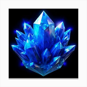 Glowing Blue Crystal Cluster 2 Canvas Print