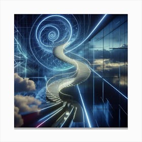 Futuristic Spiral Staircase Canvas Print