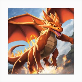 Dragon Battle Canvas Print