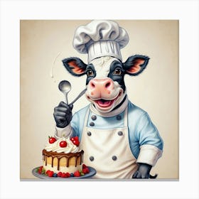 Chef Cow 6 Canvas Print