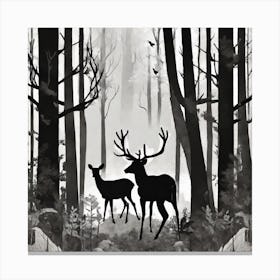 Deer In The Woods 1 Canvas Print