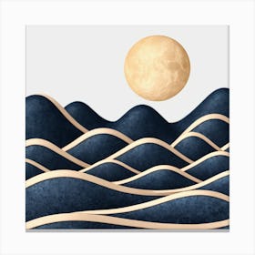 Moon And Waves 64 Canvas Print