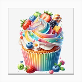 Rainbow Cupcake 9 Canvas Print