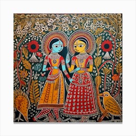 Traditional Indian Painting Madhubani Painting Indian Traditional Style 1 Canvas Print