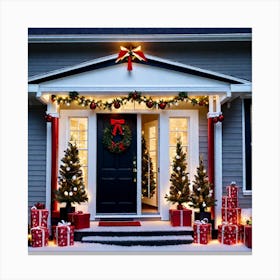 Christmas Front Door Canvas Print