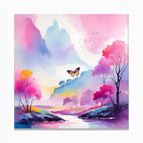 Butterfly In The Mountains Canvas Print