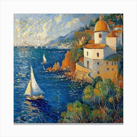 Boat In The Harbor Canvas Print