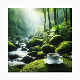 Coffee Cup In The Forest 5 Canvas Print