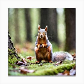 Squirrel In The Forest Canvas Print