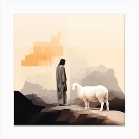 Jesus and the Parable Of The Lost Sheep Canvas Print