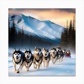ALASKAN SLED DOGS Canvas Print