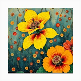 Gustav klimt flower art 3 Canvas Print