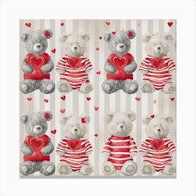 Valentine Teddy Bears 3 Canvas Print