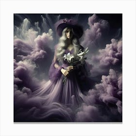 Woman In A Purple Dress Canvas Print