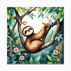 Sloth In The Forest Stampe su tela