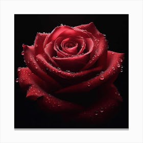 Rose With Water Droplets Canvas Print