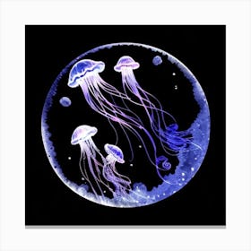 Jellyfish In A Circle Canvas Print