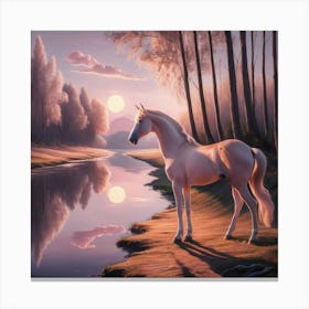 Unicorn By The River 1 Canvas Print