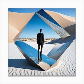 Man Standing In A Desert 11 Canvas Print