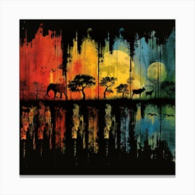 African Sunset Canvas Print