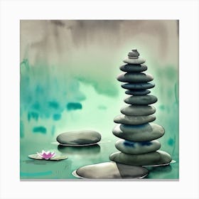Watercolor Zen Stones2 Canvas Print