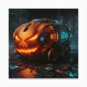 Pumpkin Car (Cyberpunk) Canvas Print