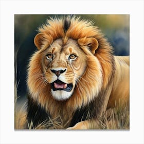 Beautiful Vintage Lion Painting Canvas Print