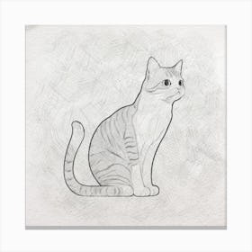 Cat Drawing Canvas Print