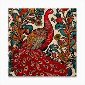 Peacock Painting 1 Canvas Print