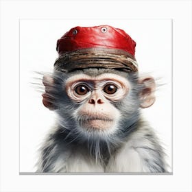Monkey In Red Hat 1 Canvas Print