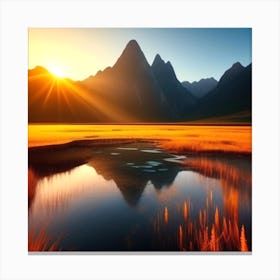 Sunrise In The Mountains 37 Canvas Print