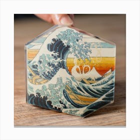 Great Kanagawa Acrylic Ramen Block 3d Render 10 Canvas Print