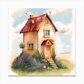 Watercolor House Canvas Print