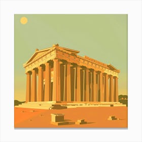 A Temple Of Olympian Zeus In Athens Minimal Illu 1720009190 4 Canvas Print