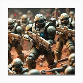 A Detailed Scene Depicting The Martian Legionnaires Canvas Print