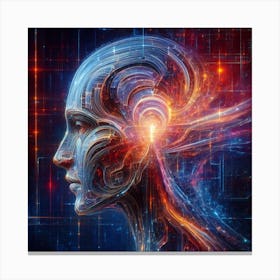 Futuristic Woman'S Head Canvas Print