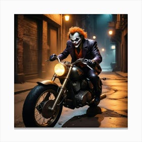 Joker On A Motorcycle 16 Canvas Print