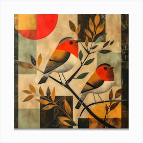 Birds On A Branch Canvas Print