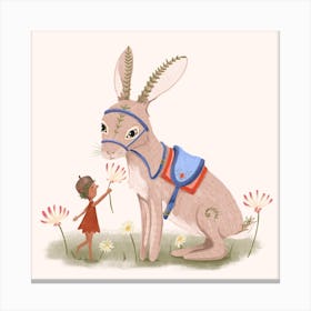 Hare Friend Square Canvas Print