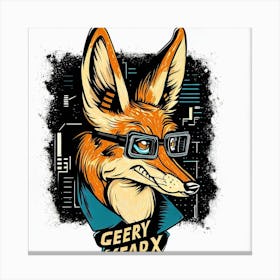 Fox with glasses Canvas Print