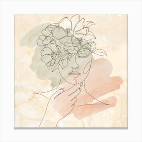 Woman With Flowers In Her Hair Canvas Print