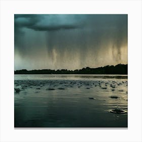 Storm Clouds Over A Lake Canvas Print