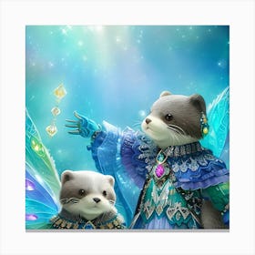 Fairy Otters Canvas Print